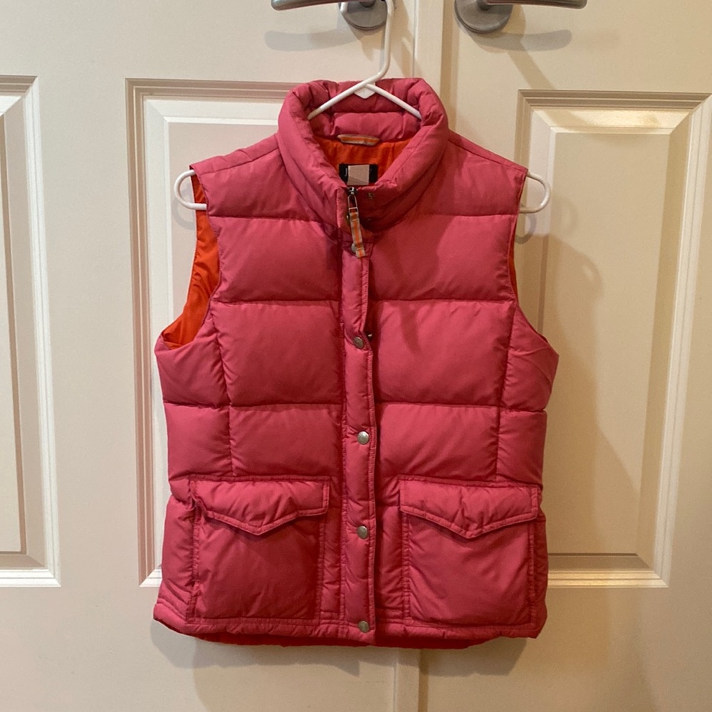 Women’s J. Crew Pink Puffer Vest